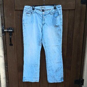 Avenue Jeans Light Denim 18 Boot Cut Stretch Country Western Style Decorative
